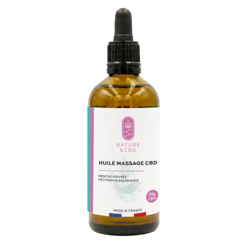 Huile de massage CBD 1%